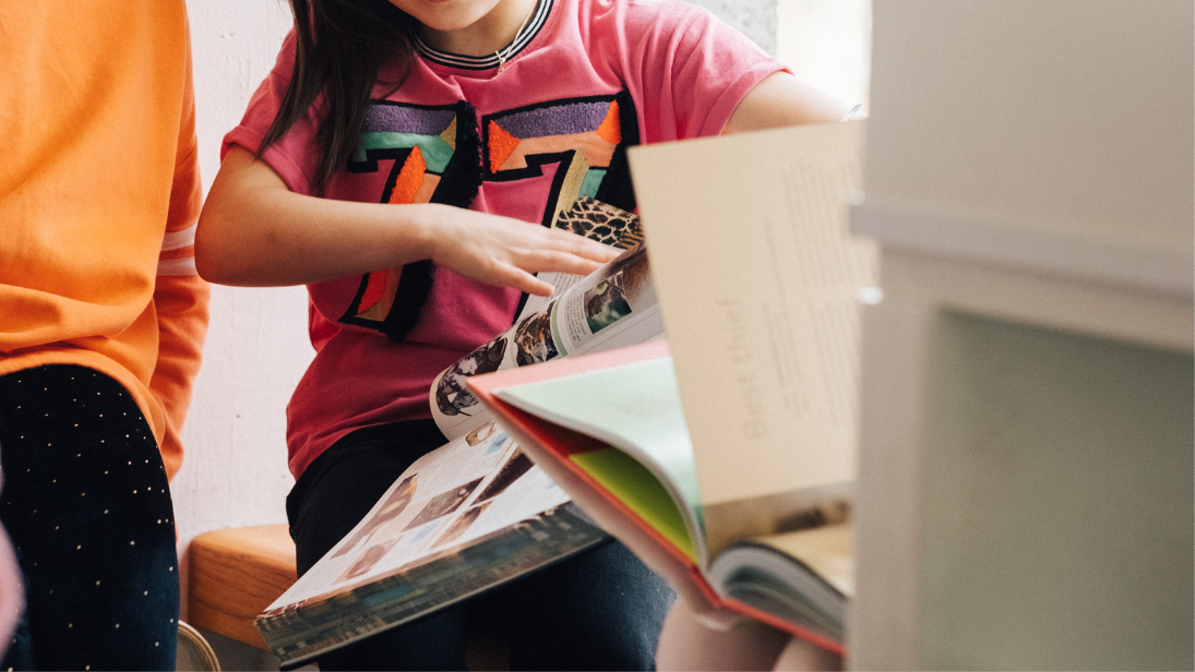 Children reading books at Ulster Museum