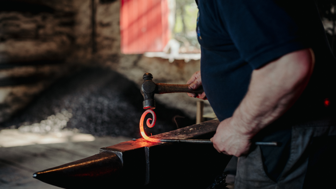 a man coppersmithing