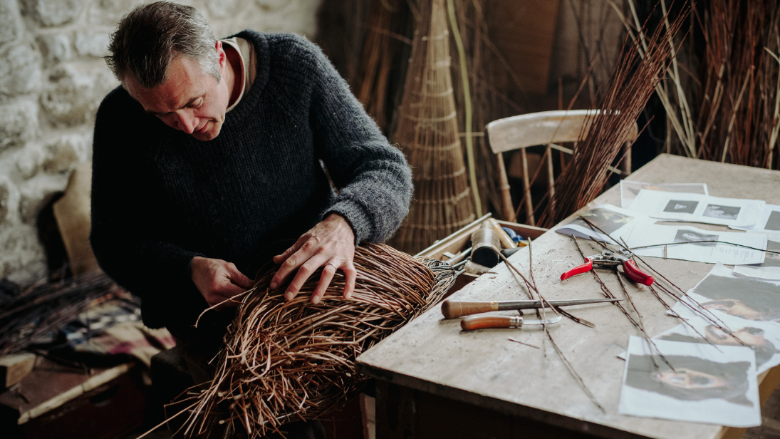 Willow weaver at Ulster Folk Museum