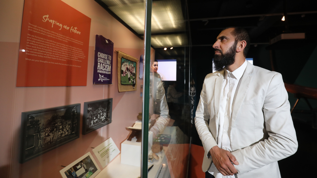 A person looking round the Inclusive Global Histories gallery