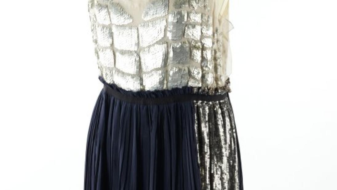 Grey and navy silk beaded and sequinned dress, Philip Lim