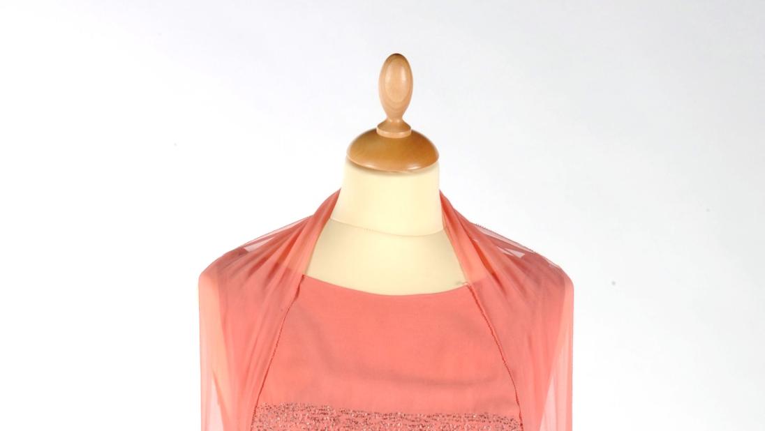 Pink embellished dress and sash, c1925