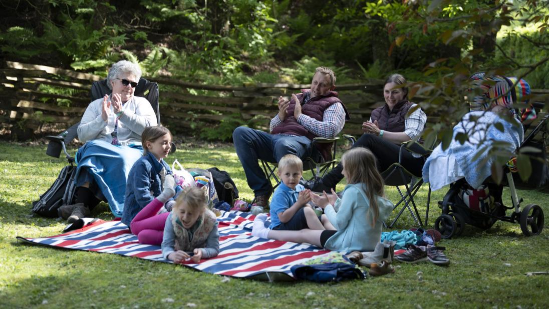 A young group enjoying a picnic