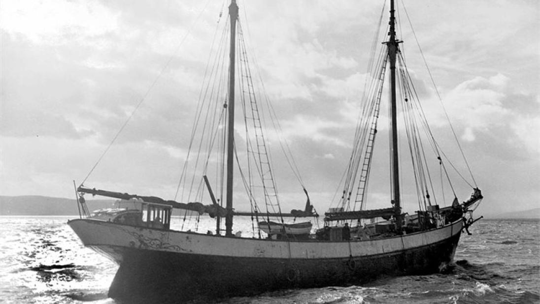 The Result in Belfast Lough, black and white photograph