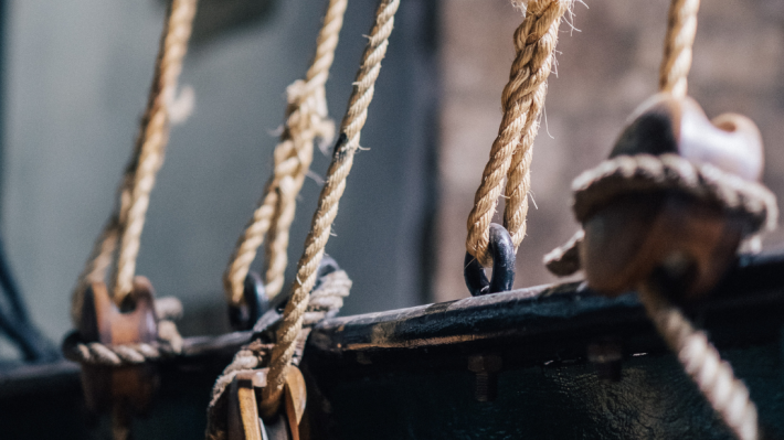 ropes from the ship at Ulster American Folk Park