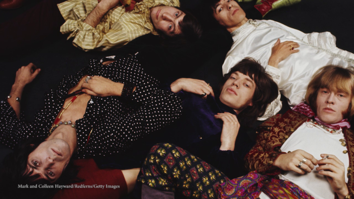 Voices of 68, coloured photograph of The Rolling Stones lying together