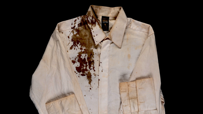 Voices of 68, image of white shirt, stained with blood