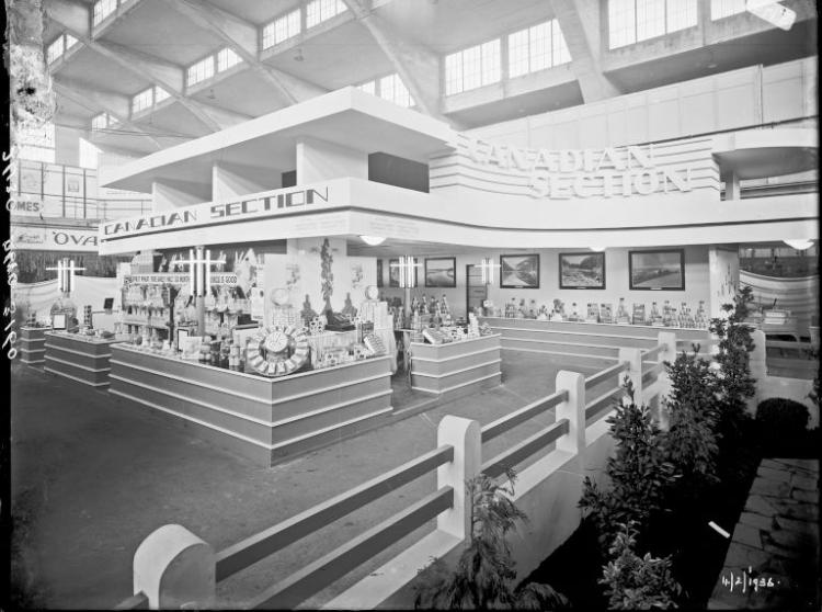 Ideal Homes Exhibition, Kings Hall, Belfast, black and white photograph