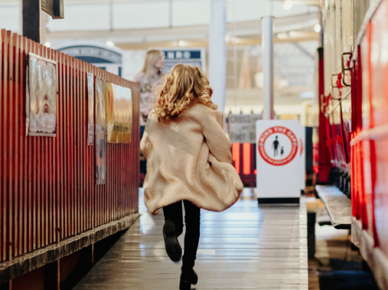 Young girl running, Ulster Transport Museum