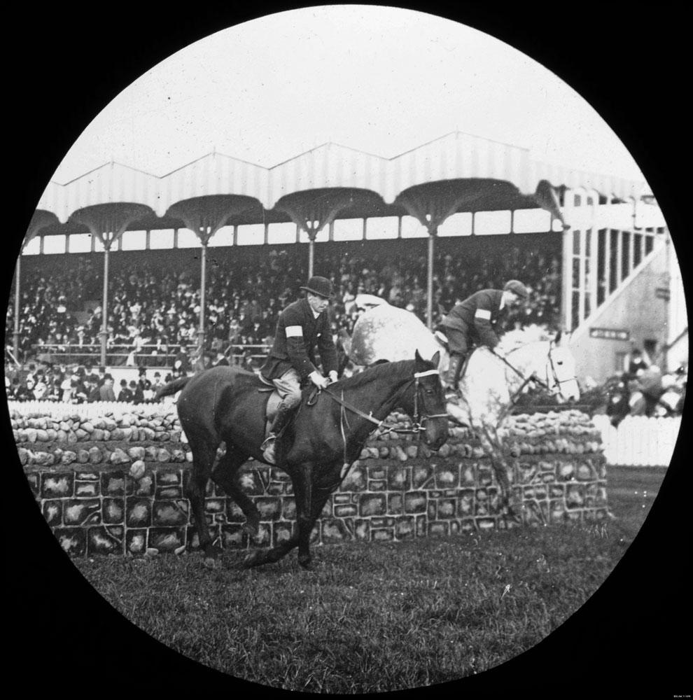 Horse jumping at Balmoral Showgrounds, Belfast