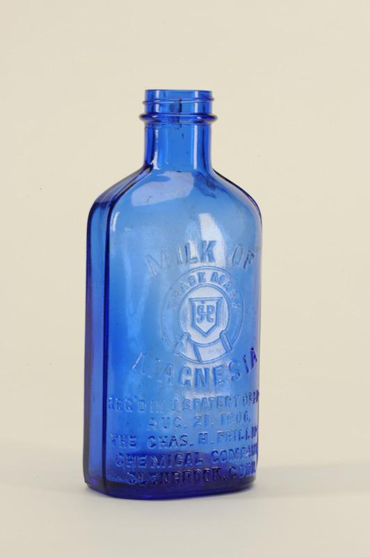 Milk of Magnesia Blue Glass Bottle