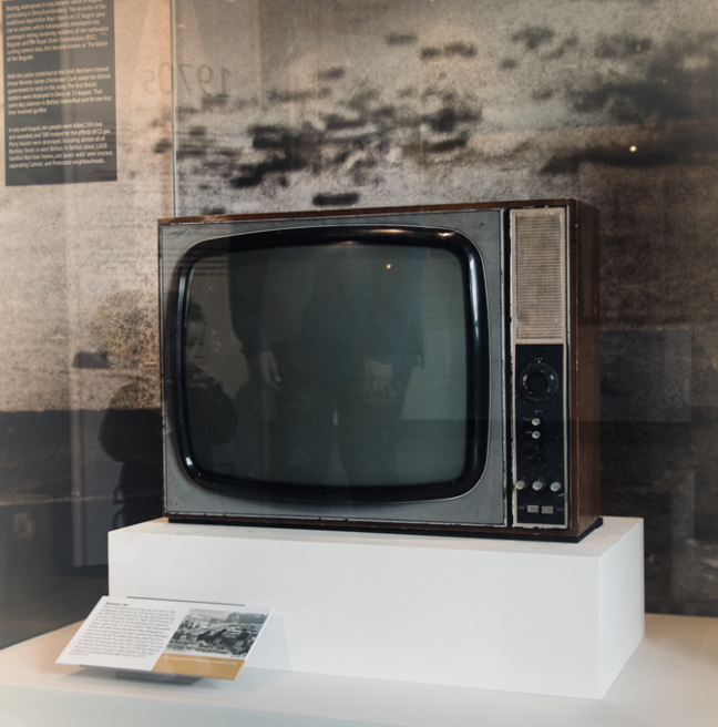 Troubles and Beyond Exhibition, TV in glass case