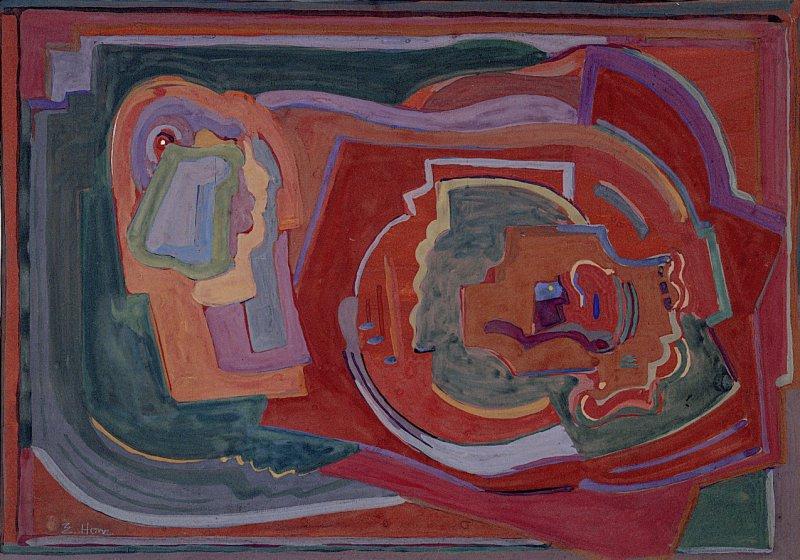 Composition (prob. c.1920-33), gouache on card. BELUM.U805 