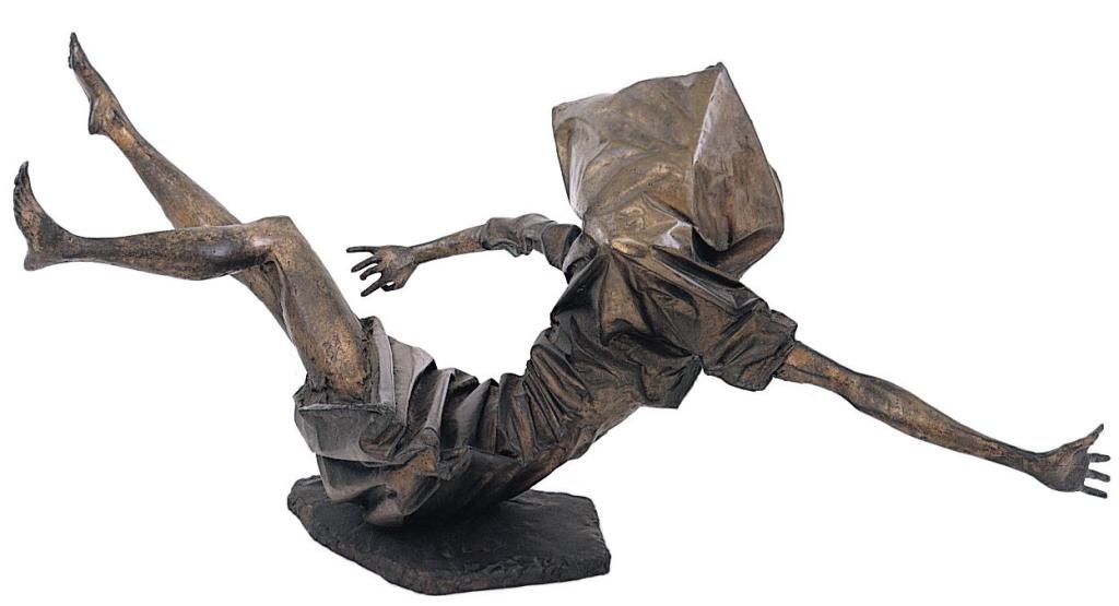 Woman in Bomb Blast, Bronze sculpture, F.E. McWilliam 