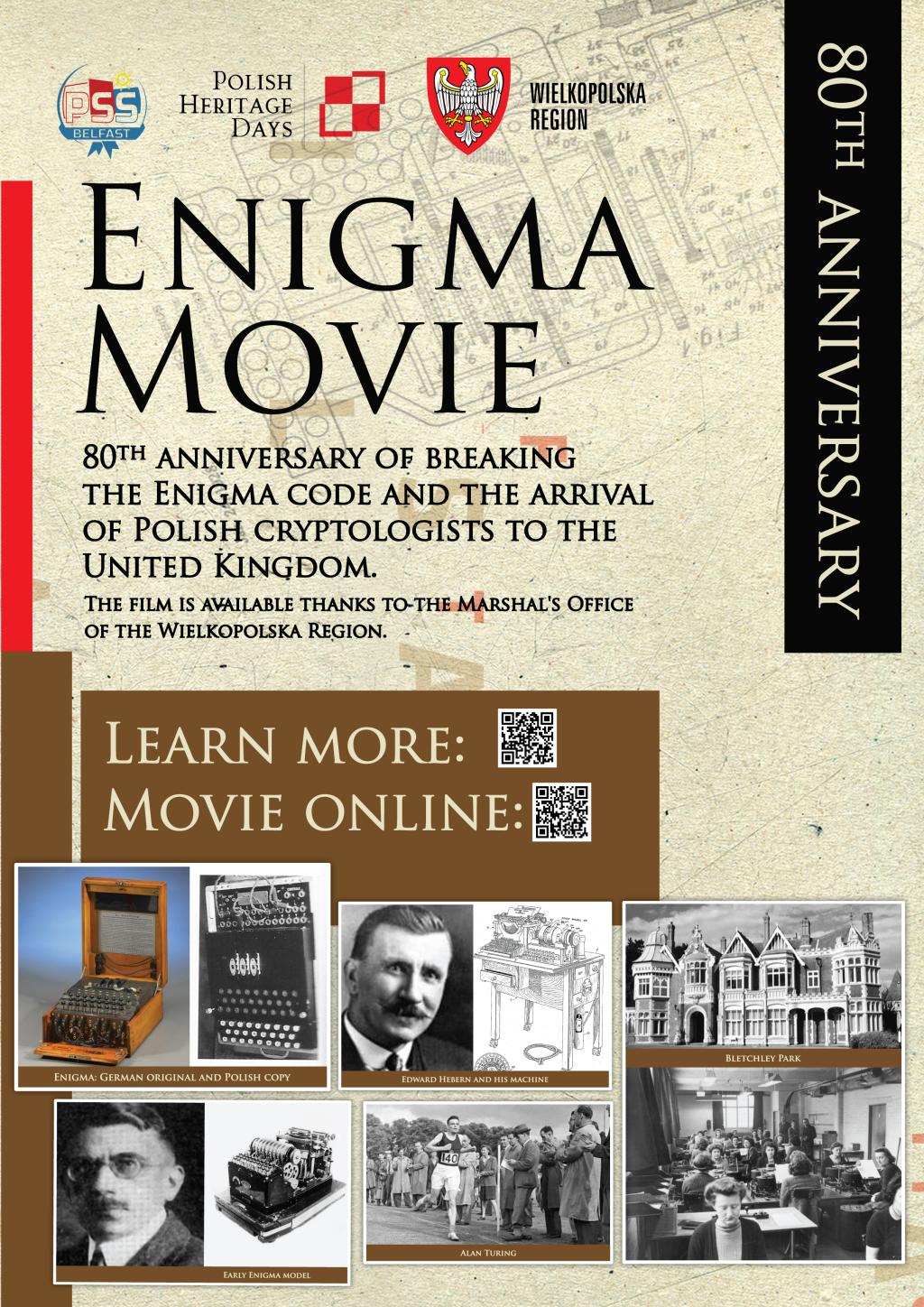 An information poster about the Enigma Movie